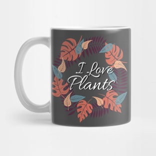 I Love Plants - Orange & Blue Plant Wreath Art Mug